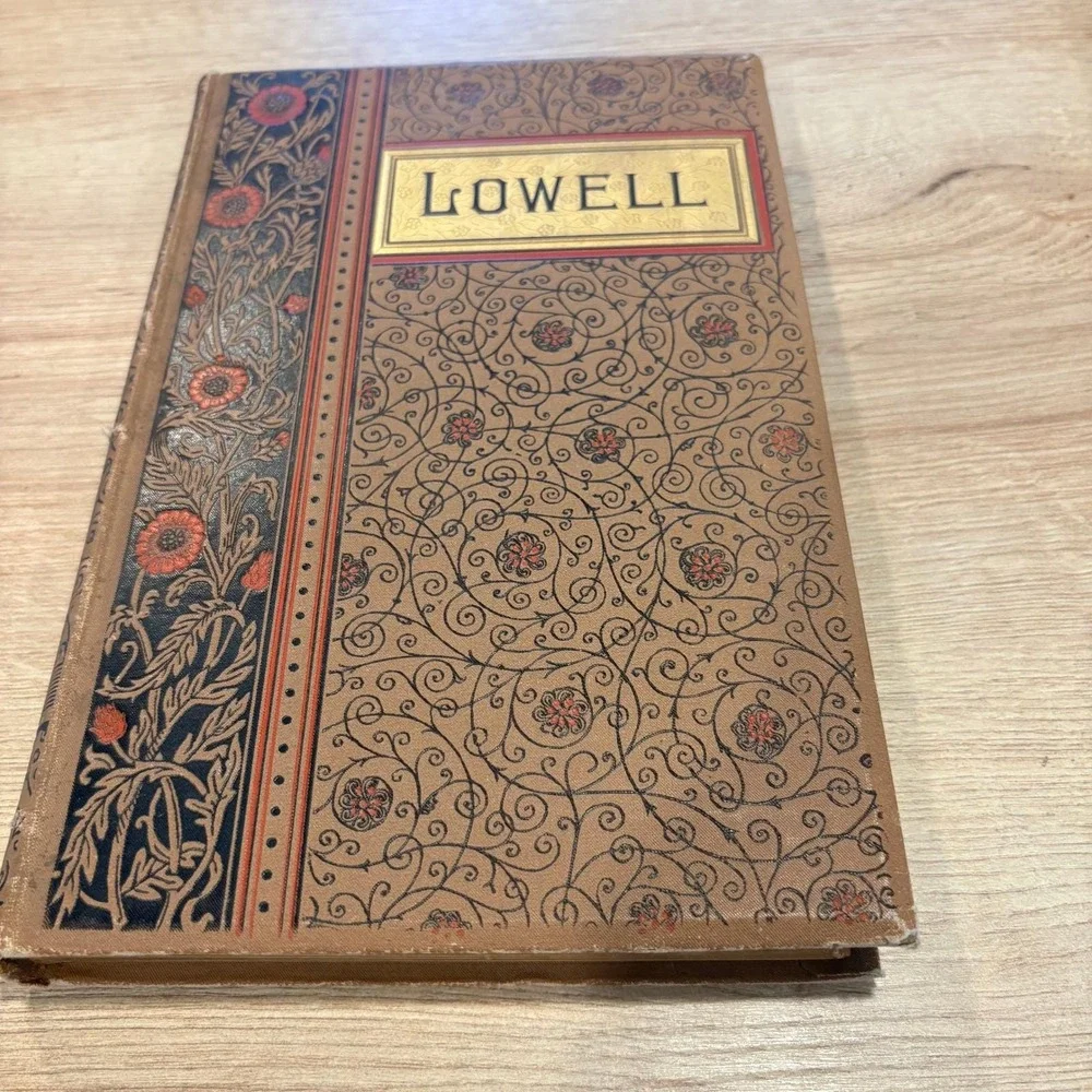 Antique Poetry Book Set Holmes Lowell Longfellow Illustrated Decorative Covers